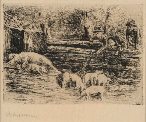 Pigsty By Max Liebermann By Max Liebermann