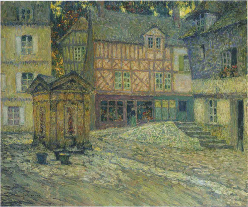 Place De Puits En Honfleur By Henri Le Sidaner By Henri Le Sidaner