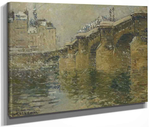 Pont Neuf In The Snow By Gustave Loiseau By Gustave Loiseau