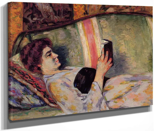 Portrait Of Marguerite Guillaumin Reading By Armand Guillaumin