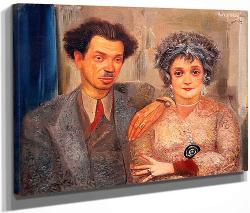 Portrait Of Painter N.V. Remizov With His Wife By Boris Grigoriev