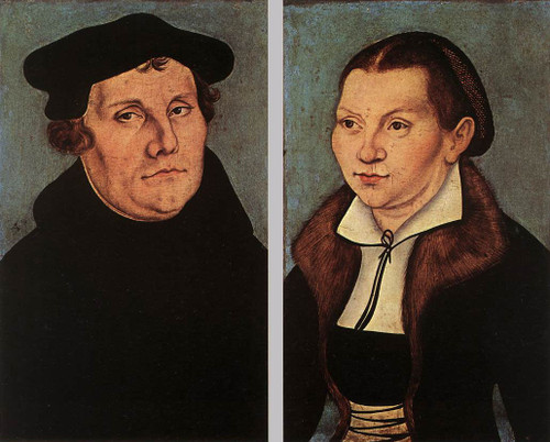Portraits Of Martin Luther And Catherine Bore By Lucas Cranach The Elder By Lucas Cranach The Elder