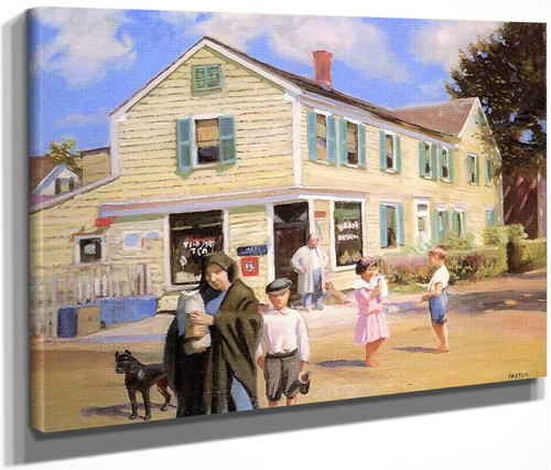 Provincetown Street, The Corner Grocery By William Macgregor Paxton By William Macgregor Paxton