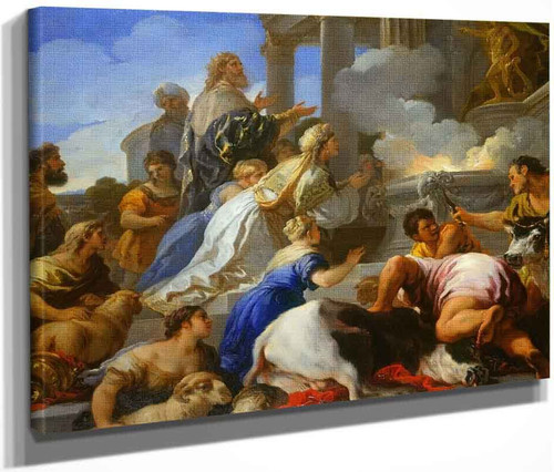 Psyche's Parents Offering Sacrifice To Apollo By Luca Giordano, Aka Luca Fa Presto By Luca Giordano