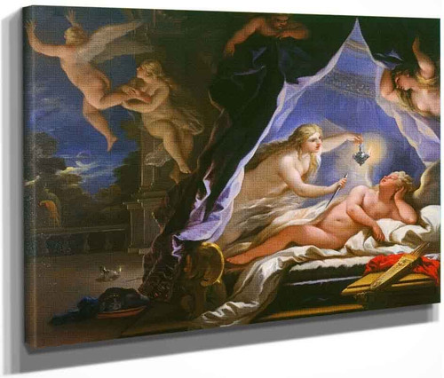 Psyche Discovering The Sleeping Cupid By Luca Giordano, Aka Luca Fa Presto By Luca Giordano