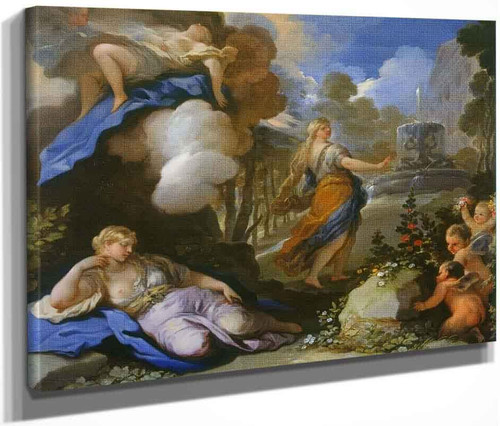 Psyche Transported And Discovering Cupid's Palace By Luca Giordano, Aka Luca Fa Presto By Luca Giordano