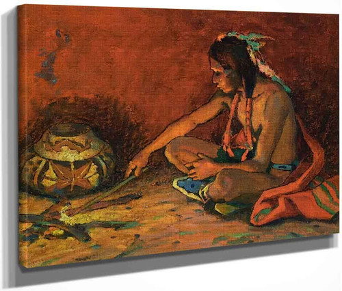 Pueblo Fireside By E. Irving Couse