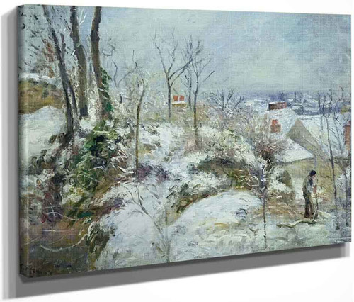 Rabbit Warren At Pontoise, Snow By Camille Pissarro By Camille Pissarro
