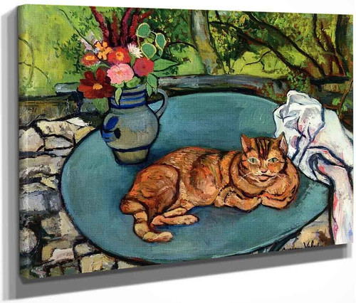 Raminou And A Pitcher Of Carnations By Suzanne Valadon