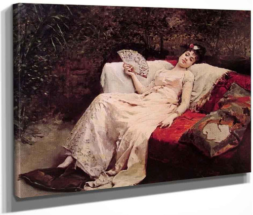 Reclining Lady By Raimundo De Madrazo Y Garreta