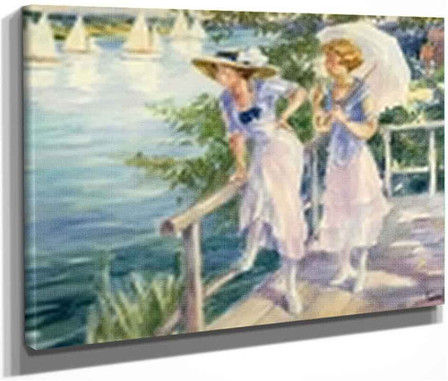 Regatta On The Lake By Edward Cucuel By Edward Cucuel