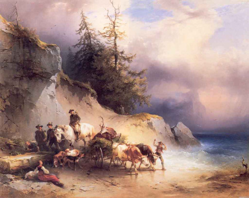 Return From The Hunt By Friedrich Gauermann