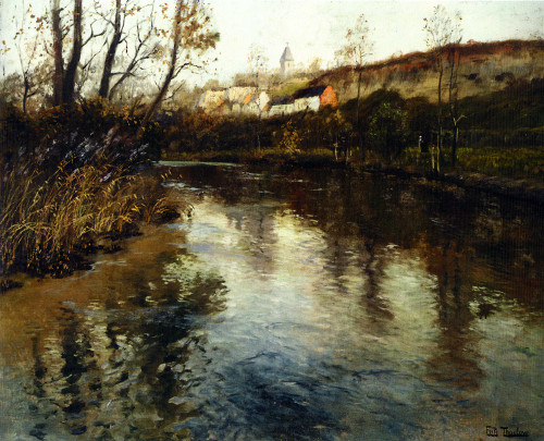 River Landscape1 By Fritz Thaulow