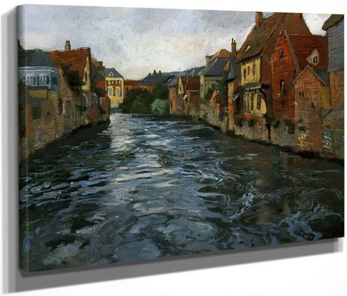 Riverside, View Of Abbeville By Fritz Thaulow