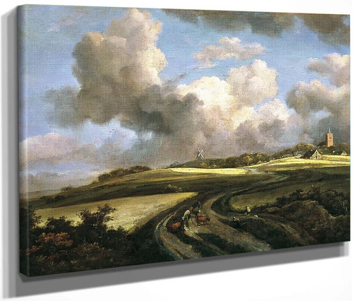 Road Through Fields Of Corn Near The Zuider Zee By Jacob Van Ruisdael