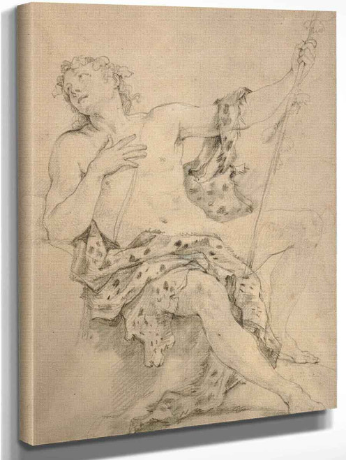 Bacchus Seated, Draped In A Leopard Skin By Charles Joseph Natoire By Charles Joseph Natoire