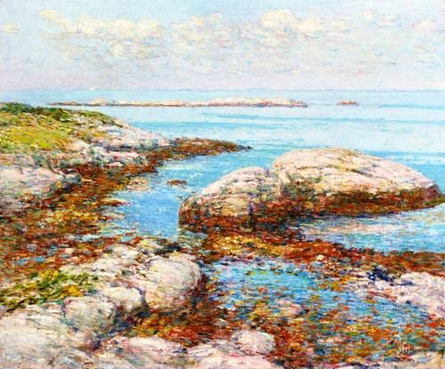 Rocks At Appledore, Morning By Frederick Childe Hassam  By Frederick Childe Hassam