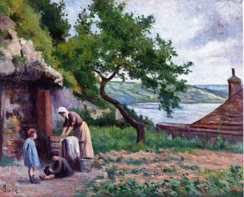 Rolleboise, Washing In The Luce Garden By Maximilien Luce By Maximilien Luce