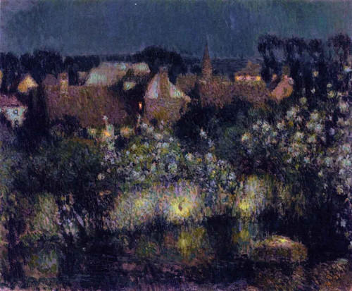 Rooftops In Moonlight By Henri Le Sidaner By Henri Le Sidaner