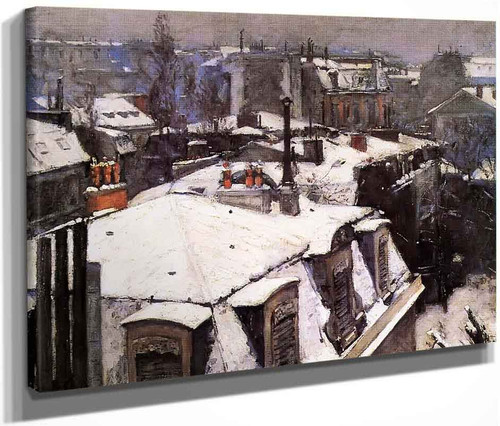 Rooftops Under Snow By Gustave Caillebotte By Gustave Caillebotte