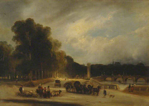 Rural Scene By The River Seine, Paris By Richard Parkes Bonington