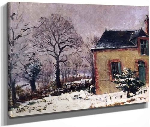 Rustic House By The River In The Snow By Gustave Loiseau By Gustave Loiseau