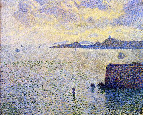 Sailboats And Estuary By Theo Van Rysselberghe