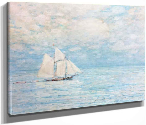 Sailing On Calm Seas, Gloucester Harbor By Frederick Childe Hassam  By Frederick Childe Hassam