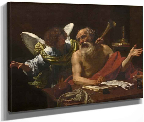 Saint Jerome And The Angel By Simon Vouet