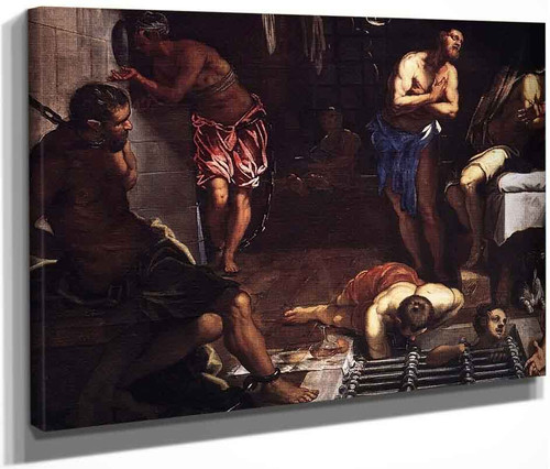 Saint Roch In Prison Visited By An Angel  By Jacopo Tintoretto