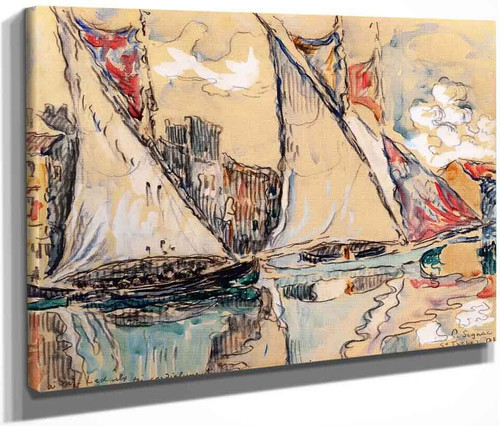 Saint Tropez, Drying Sails By Paul Signac