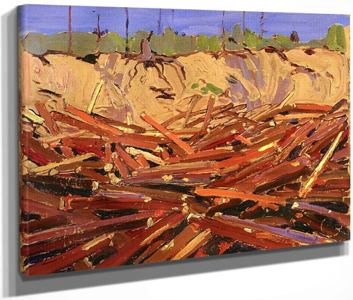 Sandbank With Logs By Tom Thomson(Canadian, 1877 1917)