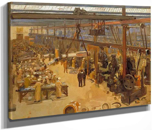 Scene At A Clyde Shipyard, Messrs. William Beardmore & Co. By Sir John Lavery, R.A. By Sir John Lavery, R.A.