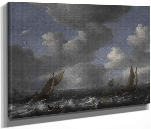 Seascape Fishing Boats By Ludolf Bakhuizen, Aka Ludolf Backhuysen By Ludolf Bakhuizen