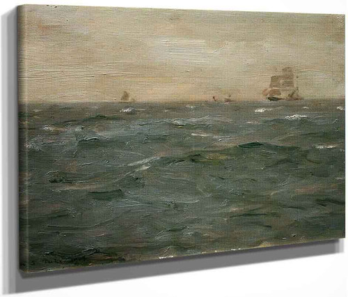 Seascape With Sailing Craft By Henry Scott Tuke