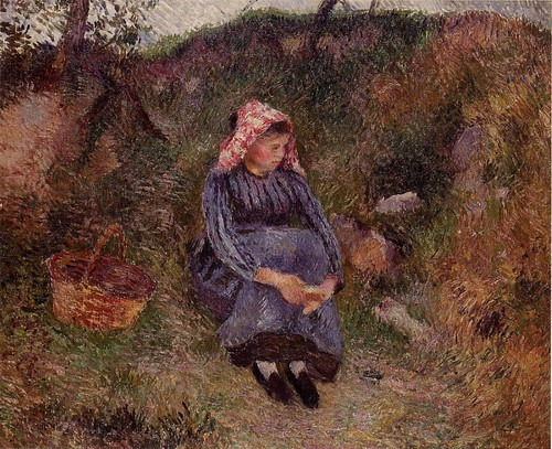 Seated Peasant Woman By Camille Pissarro By Camille Pissarro