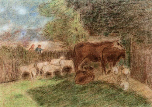 Sheep And Cows By Claude Emil Schuffenecker Sheep And Cows By Claude Emil Schuffenecker
