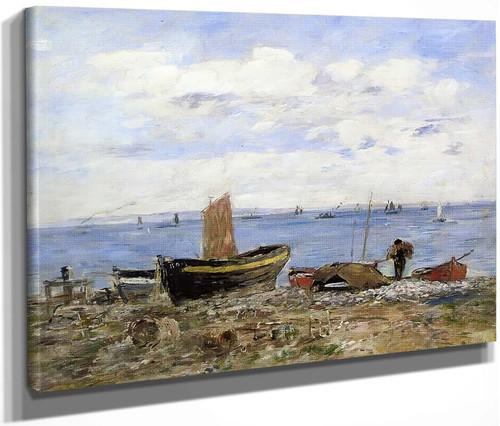 Shore At Sainte Adresse, Low Tide By Eugene Louis Boudin By Eugene Louis Boudin