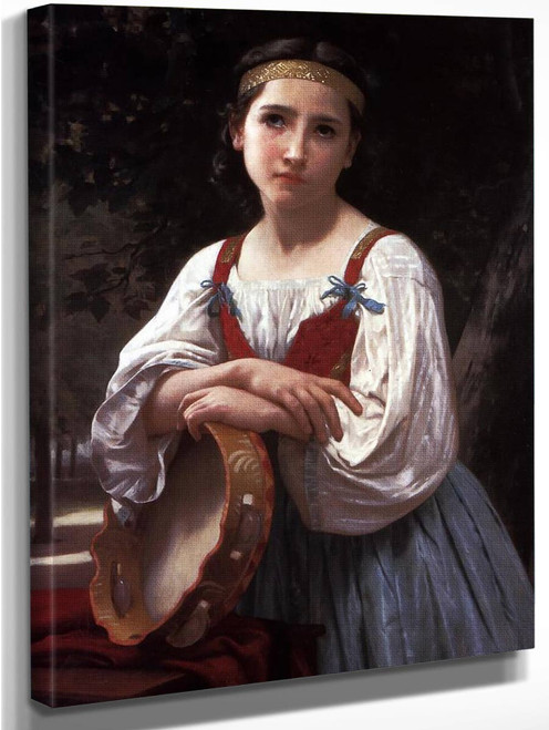 Basque Gypsy Girl With A Tambourine  By William Bouguereau