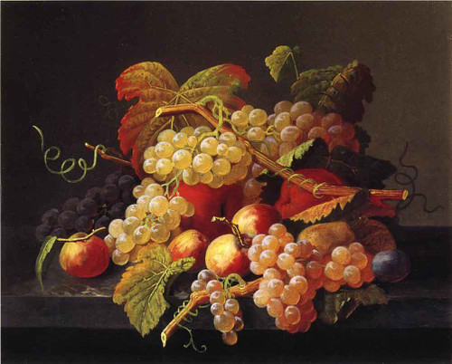 Still Life Of Fruit By Severin Roesen