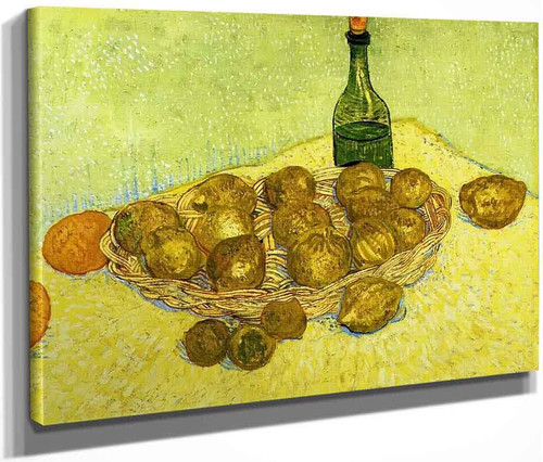 Still Life With A Bottle, Lemons And Oranges By Jose Maria Velasco