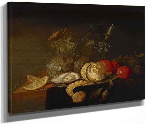 Still Life With A Peeled Lemon, Orange Slices, An Oyster, Plums, Etc. By Jan Davidszoon De Heem By Jan Davidszoon De Heem