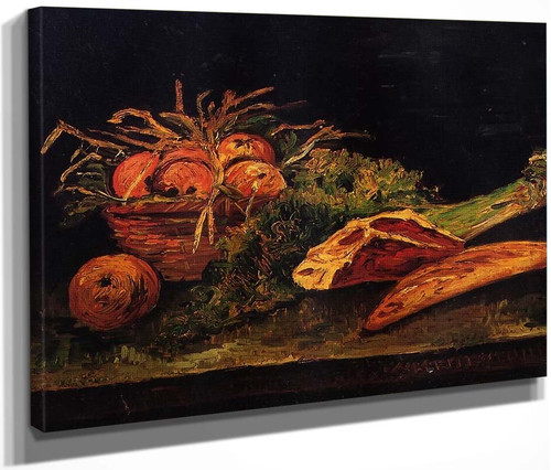 Still Life With Apples, Meat And A Roll By Jose Maria Velasco