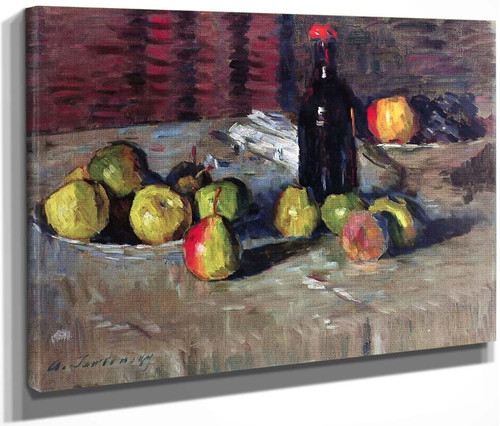 Still Life With Apples And A Bottle 2 By Alexei Jawlensky By Alexei Jawlensky