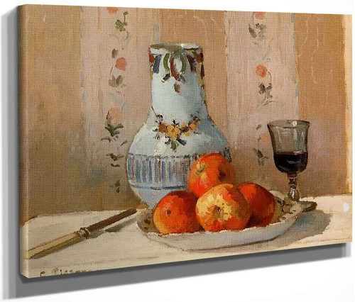 Still Life With Apples And Pitcher By Camille Pissarro By Camille Pissarro