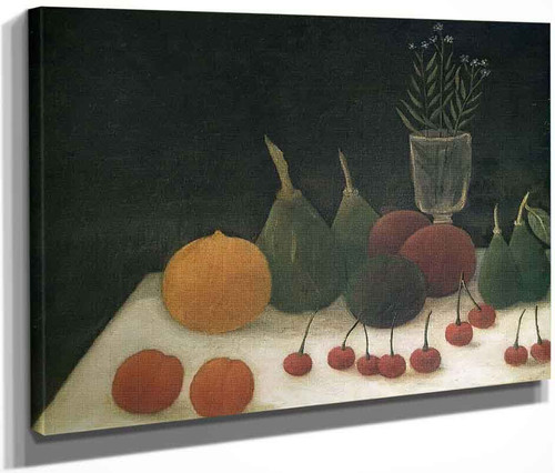 Still Life With Cherries By Henri Rousseau