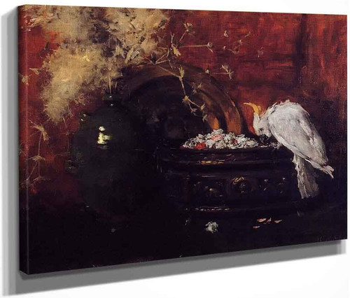 Still Life With Cockatoo By William Merritt Chase By William Merritt Chase