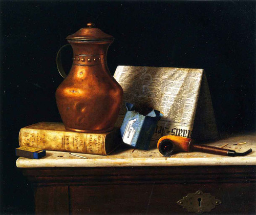 Still Life With Copper Jug By William Michael Harnett  By William Michael Harnett