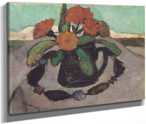 Still Life With Flowers In A Landscape By Paula Modersohn Becker