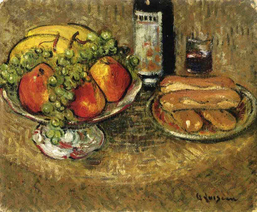Still Life With Fruit With Rose Colored Bowl By Gustave Loiseau By Gustave Loiseau